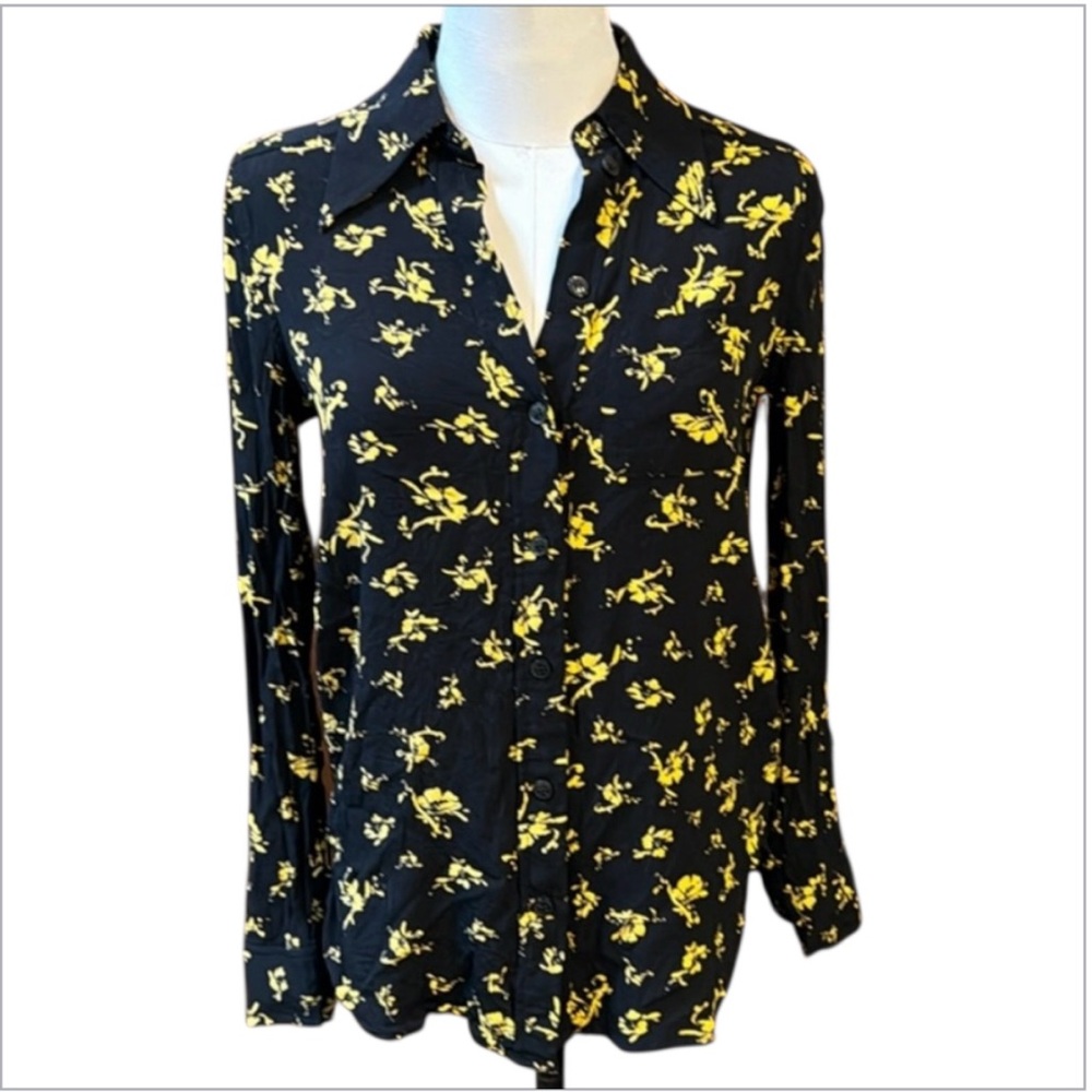 GANNI Floral Print Button-Up Shirt – Excellent Condition